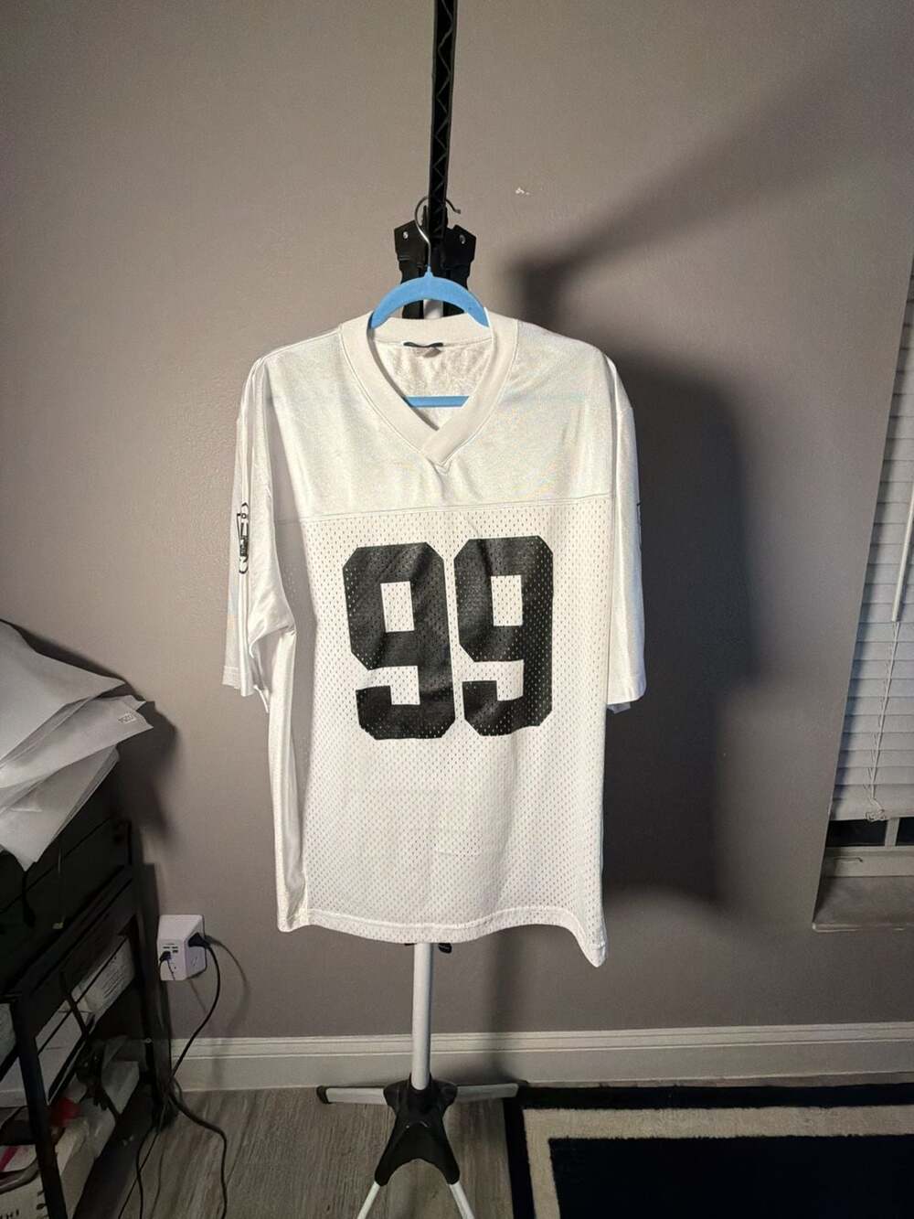 Hilary Leigh USA Warren Sapp Oakland Raiders Jersey Size L White 99
